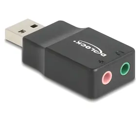 Delock černá / Externí zvuková karta / USB 2.0 / 2x 3,5 mm jack / Plug & Play