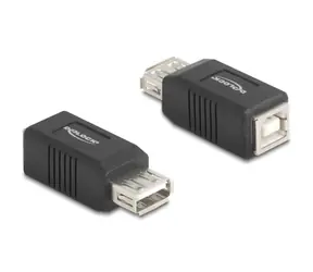 DeLock 67203 černá / Adaptér / USB 2.0 A (F) - USB 2.0 B (F)