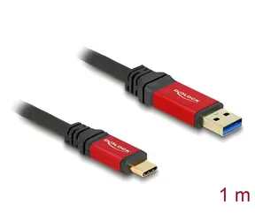 DeLock USB-A - USB-C 1 m černá, červená / Kabel / USB 3.2 Gen 2 / 10 Gbps