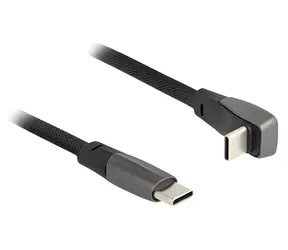 Delock USB-C (M) - USB-C (M) zahnutý černá / USB kabel / USB 2.0 / 1 m / Power Delivery 60 W