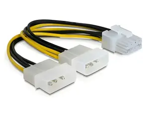 DeLock napájecí kabel 2x Molex 4pin - PCI Express 8pin / Napájecí kabel / 0,3 m