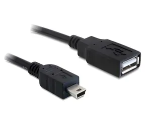 Delock USB-A - Mini-USB B černá / Kabel / USB 2.0 / 0,5 m