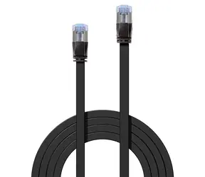 Lindy Cat6a Flachband černá / Patch kabel / U/FTP / RJ-45 / 5 m