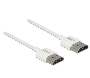 Delock HDMI-A 0,25m bílý / HDMI kabel / High Speed s Ethernetem / 4K 3D / 18 Gbit/s