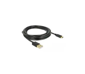 Delock USB-A (M) - USB-C (M) 3m černá / Kabel / USB 2.0 / 480 Mbit/s / max. 3 A