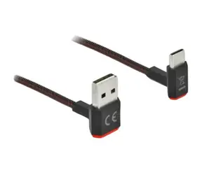 DeLock EASY-USB černá / USB kabel / USB-A - USB-C / úhlový / 0,2 m