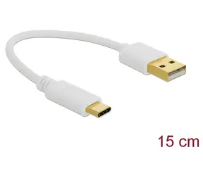 Delock USB-A - USB-C 15 cm bílá / Nabíjecí kabel / 3 A