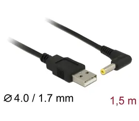 Delock USB > DC 4.0 x 1.7 mm samec 90° / Napájecí kabel / 1.5 m