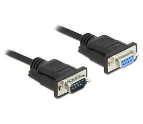 Delock / Sériový kabel / D-Sub9 (M/F), úzký konektor / 3 m / černá