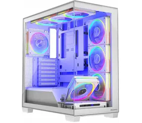 MODECOM Volcano Stellar ARGB 8F bílá / Skříň / ATX / 1x USB-C / 5x ARGB / bez zdroje