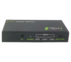 Techly IDATA-HDMI-4K31 černá / HDMI přepínač / 3x vstup - 1x výstup / 4K / dálkový ovladač