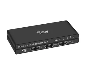 Equip černá / HDMI splitter / 1-2 porty / 4K/60Hz / HDCP 2.2 / hliníkové tělo