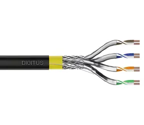 DIGITUS Cat7a S/FTP černý / Síťový kabel / zemní / venkovní / AWG 22/1 / 50 m
