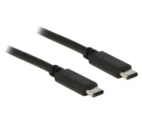 DeLock černá / USB kabel / 2x USB-C / USB 2.0 / 1 m