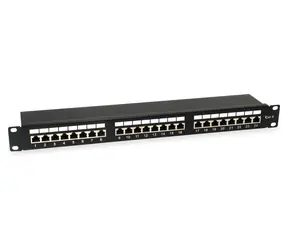 Equip Patchpanel 24x RJ-45 černá / Patch panel / Cat6 FTP / 1U / 19" / 250 MHz