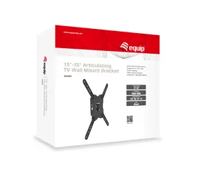 Equip 13"-55" 30 kg černá / Nástěnný držák TV / Náklon a otočení / VESA 400x400 mm / Ocel