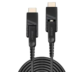 Lindy Fibre Optic Hybrid Micro-HDMI / HDMI kabel / 40 m / HDMI 2.0 18G / 4K 60Hz / černý