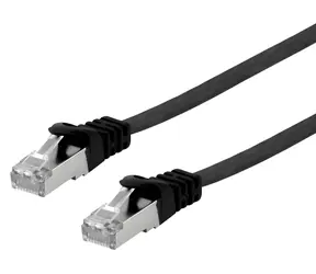 Equip Cat6a černá / Patch kabel / U/FTP plochý / 5 m / 500 MHz / LSZH