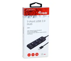 Equip 7-Port USB Hub černá / USB hub / 7x USB 2.0 / 480 Mbps / Plug & Play