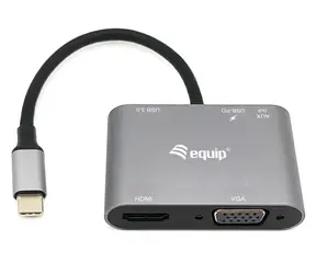 Equip Dock 5v1 USB-C / Dokovací stanice / HDMI 4K / VGA / PD 100W / USB 3.2 / 0,15 m