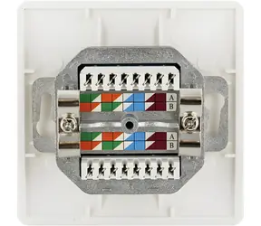 Schwaiger STP Cat6 bílá / Datová zásuvka / 2xRJ45 / pod omítku / stíněná