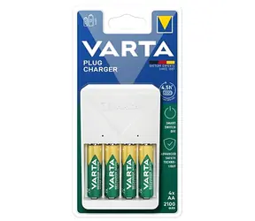 Varta Plug Charger bílá / Nabíječka baterií / 4x AA 2100 mAh / NiMH