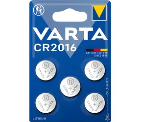 Varta CR2016 / Knoflíková baterie / 3 V / 87 mAh / lithium / 5 ks v blistru