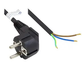 Good Connections P0185-S030 černá / Napájecí kabel / Schuko 90° / otevřený konec / 3 m