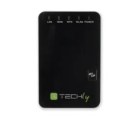Techly 301078 / Wireless-N mini router / 802.11n / 2.4 GHz / 300 Mbps / 1x WAN / 1x LAN / 2x anténa