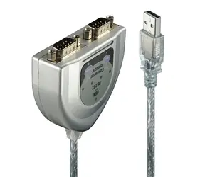 Lindy stříbrná / Převodník USB - sériový port / 2× RS232 / 0,6 m