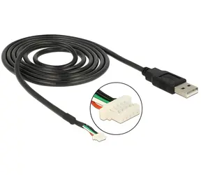 Delock USB kabel pro kamerový modul / Kabel / USB 2.0 A > Mini-B 5-pin / 1,5 m / černá