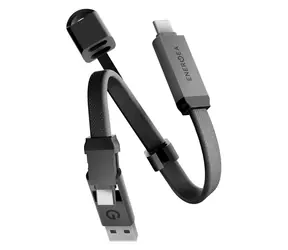 Energea Sheath Key 2v1 Gunmetal / Nabíjecí a datový kabel na klíčenku / USB-C / 60 W / 15 cm