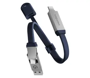 Energea Sheath Key 2v1 modrá / Nabíjecí a datový kabel na klíčenku / USB-C / 60 W / 15 cm