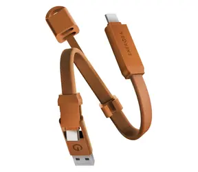 Energea Sheath Key 2v1 oranžová / Nabíjecí a datový kabel na klíčenku / USB-C / 60 W / 15 cm