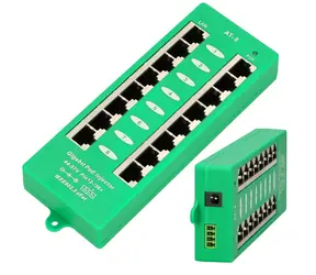 Extralink PoE injektor 8 portů / PoE injektor / Gigabit / aktivní / 802.3af/at / režim A