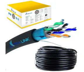 Extralink CAT5E / Kabel FTP / venkovní / gelovaný / drát / 305 m / černý