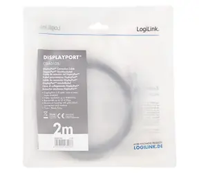 LogiLink DisplayPort 1.4 černo-šedá / Kabel DisplayPort / 2 m / 8K/60 Hz