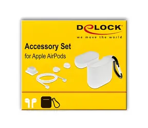 Delock bílá / Ochranná sada / pro Apple AirPods / 5v1 - pouzdro, klip, poutko, karabina