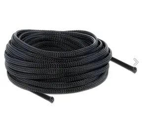 Delock černá / Protažitelné pletené opláštění / 6 mm / 10 m / polyester
