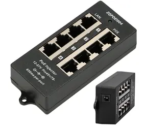 Extralink PoE injektor 4 porty / PoE injector / 4x 100 Mb/s RJ45 / 12-48V DC