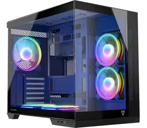 MODECOM Volcano Panorama Apex ARGB černá / Skříň / ATX / 1x USB-C / 2x USB 3.0 / 3x ARGB / bez zdroje