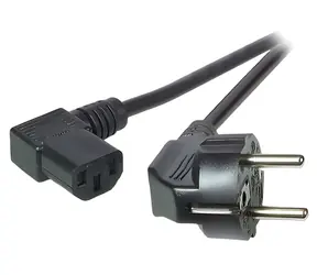 EFB Schuko 90° - C13 90° černá / Napájecí kabel / 3 m / 10 A / 250 V