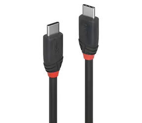 Lindy Black Line černá / USB-C kabel / USB-C - USB-C / 0,5 m / 10 Gbit/s