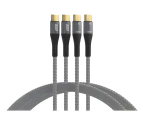EFB USB-C 100W černá/šedá / Sada nabíjecích kabelů / 2x USB-C na USB-C / 2 m / PD 3.0 / E-Marker