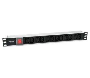 Equip 333318 černá / Zásuvkový panel do racku 19" / 12x IEC C13 / 1U / hliník / 1,8 m
