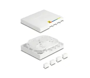 Delock LWL rozvodná krabice FTTH / Nástěnná montáž / 4x SC/LC / bílá