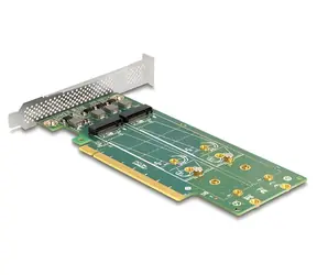 Delock PCIe x16 karta / 4x M.2 NVMe SSD / Bifurcation / Nízký profil