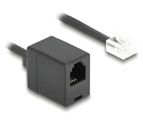 Delock černá / Spirálový telefonní kabel / RJ11 - RJ11 / 1 m