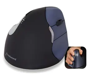 Evoluent VerticalMouse 4 Right Hand černá/modrá / Ergonomická bezdrátová myš / 2.4GHz / pro praváky