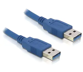 Delock modrá / USB kabel / USB-A samec/samec / USB 3.2 Gen 1 (5 Gbit/s) / 0,5 m